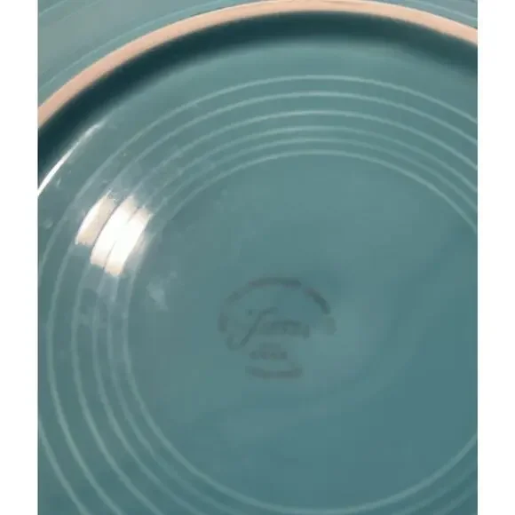 Vtg Homer Laughlin Fiesta Turquoise Plates 10.5" Set Of 2 Dinner Large Plates - Picture 7 of 7